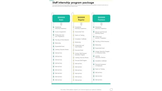 Staff Internship Program Package One Pager Sample Example Document Staff Internship Program Package One Pager Sample Example Document