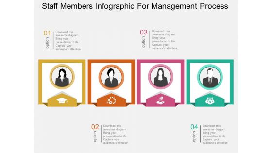 Staff Members Infographic For Management Process Powerpoint Template