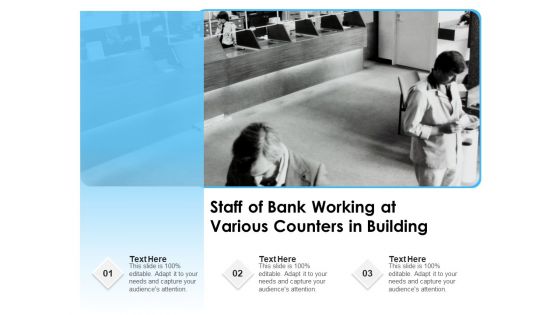 Staff Of Bank Working At Various Counters In Building Ppt PowerPoint Presentation File Format PDF