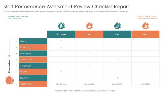 Staff Performance Assessment Review Checklist Report Guidelines PDF