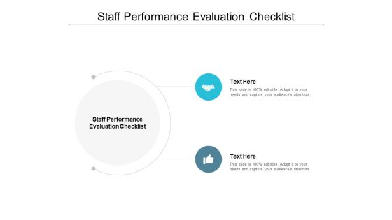 Staff Performance Evaluation Checklist Ppt PowerPoint Presentation Templates Cpb