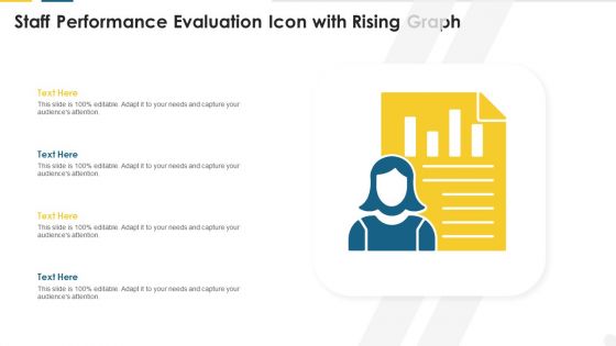 Staff Performance Evaluation Icon With Rising Graph Summary PDF