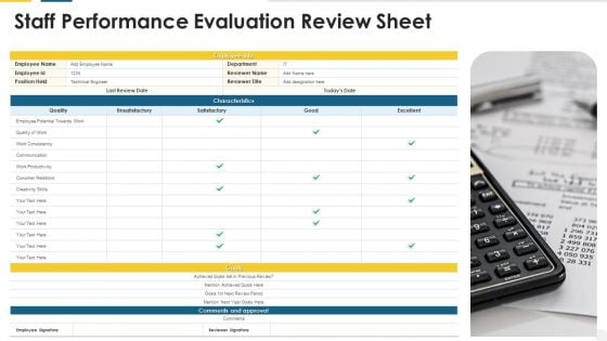 Staff Performance Evaluation Review Sheet Guidelines PDF