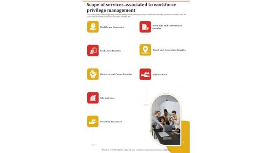 Staff Privilege Administration Scope Of Services Associated One Pager Sample Example Document