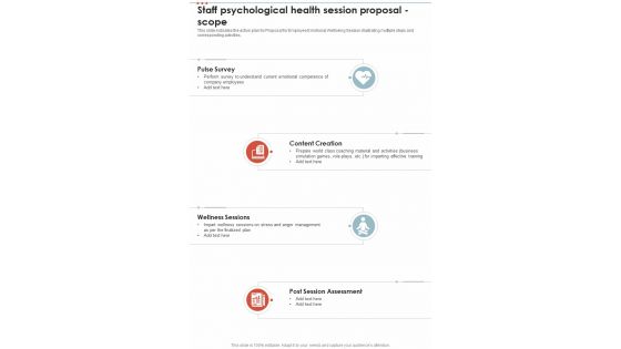Staff Psychological Health Session Proposal Scope One Pager Sample Example Document