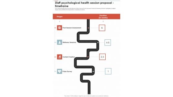 Staff Psychological Health Session Proposal Timeframe One Pager Sample Example Document