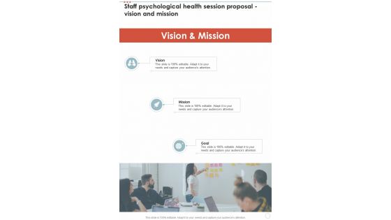 Staff Psychological Health Session Proposal Vision And Mission One Pager Sample Example Document