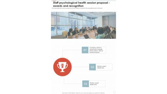 Staff Psychological Heatlh Session Proposal Awards And Recognition One Pager Sample Example Document Staff Psychological Heatlh Session Proposal Awards And Recognition One Pager Sample Example Document