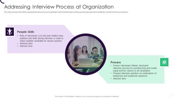 Staff Recruitment Strategy At Workplace Addressing Interview Process At Organization Contd Mockup PDF