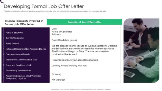Staff Recruitment Strategy At Workplace Developing Formal Job Offer Letter Microsoft PDF