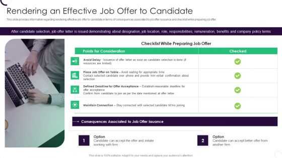 Staff Recruitment Strategy At Workplace Rendering An Effective Job Offer To Candidate Designs PDF