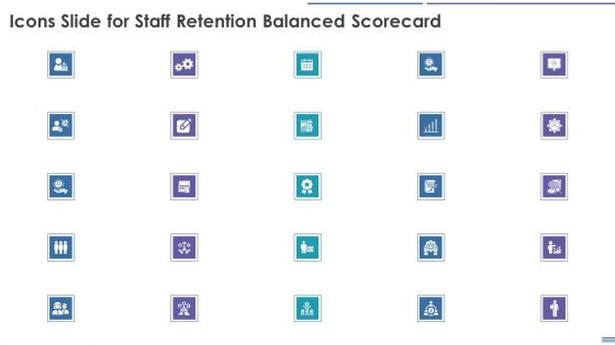 Staff Retention Balanced Scorecard Icons Slide For Staff Retention Balanced Scorecard Formats PDF