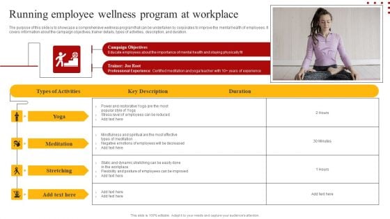 Staff Retention Techniques To Minimize Hiring Expenses Running Employee Wellness Program At Workplace Icons PDF