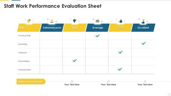 Staff Work Performance Evaluation Sheet Summary PDF