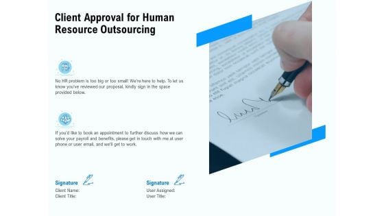 Staffing Offshoring Proposal Client Approval For Human Resource Outsourcing Brochure PDF