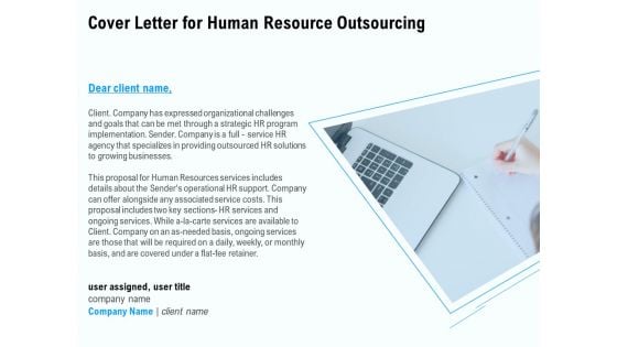 Staffing Offshoring Proposal Cover Letter For Human Resource Outsourcing Clipart PDF