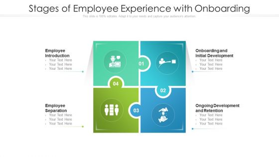 Stages Of Employee Experience With Onboarding Ppt Layouts Graphic Images PDF