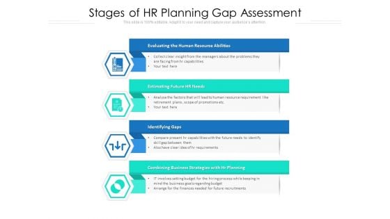 Stages Of HR Planning Gap Assessment Ppt PowerPoint Presentation Gallery Objects PDF