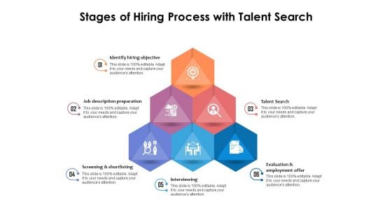 Stages Of Hiring Process With Talent Search Ppt PowerPoint Presentation File Graphics PDF