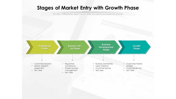 Stages Of Market Entry With Growth Phase Ppt PowerPoint Presentation Portfolio Information PDF