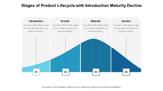 Stages Of Product Lifecycle With Introduction Maturity Decline Ppt PowerPoint Presentation Portfolio Tips PDF