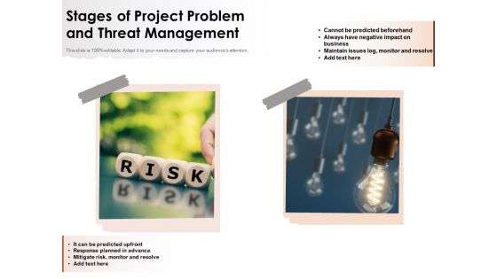 Stages Of Project Problem And Threat Management Ppt PowerPoint Presentation Infographics Graphics Pictures PDF