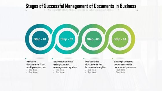 Stages Of Successful Management Of Documents In Business Information PDF