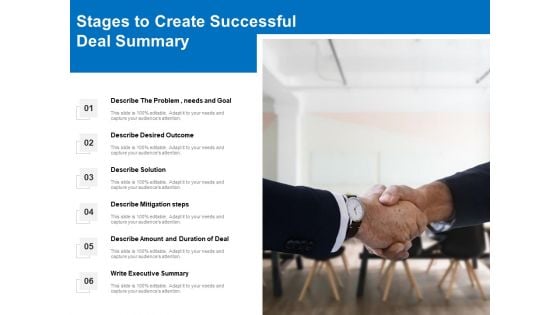 Stages To Create Successful Deal Summary Ppt PowerPoint Presentation Gallery Graphics Example PDF