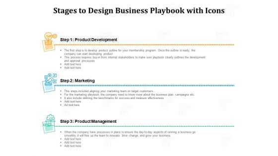 Stages To Design Business Playbook With Icons Ppt PowerPoint Presentation File Design Inspiration PDF