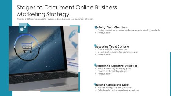 Stages To Document Online Business Marketing Strategy Ppt Slides Graphics Example PDF