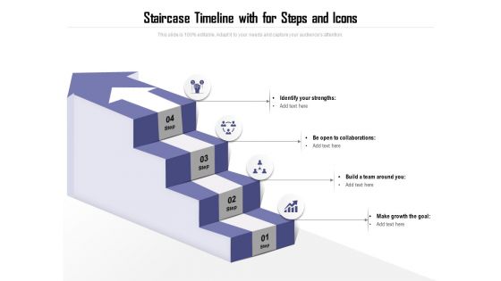 Staircase Timeline With For Steps And Icons Ppt PowerPoint Presentation File Infographics PDF