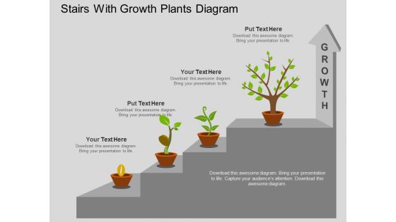 Stairs With Growth Plants Diagram Powerpoint Template