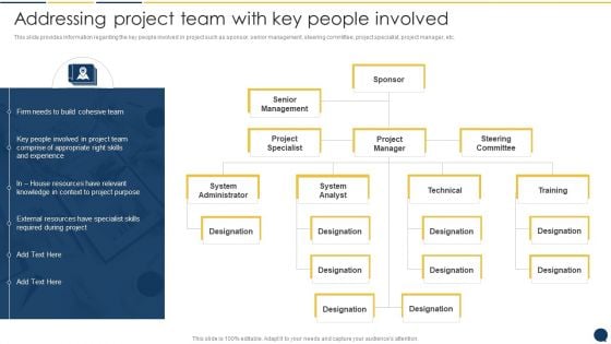 Stakeholder Communication Program Addressing Project Team With Key People Involved Demonstration PDF