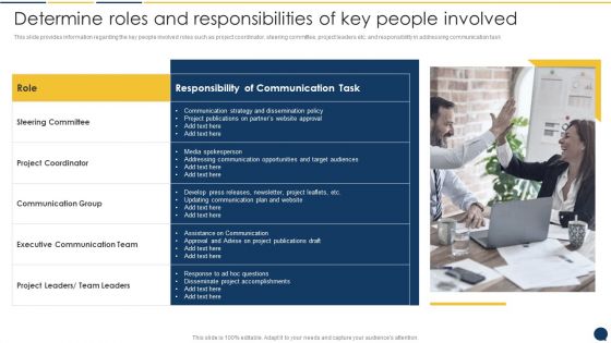Stakeholder Communication Program Determine Roles And Responsibilities Of Key People Involved Demonstration PDF