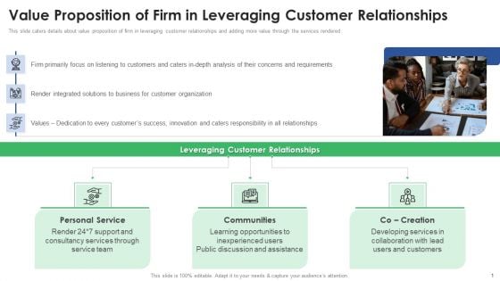 Stakeholder Deck Presentation Services Value Proposition Of Firm In Leveraging Customer Rules PDF