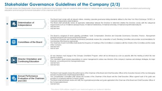 Stakeholder Governance Guidelines Of The Company Determination Template PDF