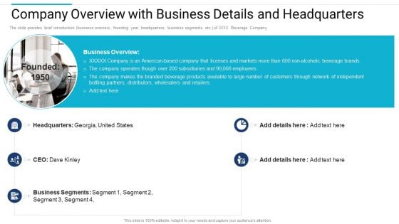 Stakeholder Governance Improve Overall Corporate Performance Company Overview With Business Template PDF