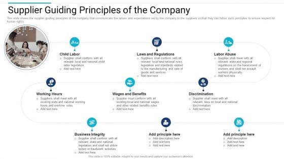 Stakeholder Governance Improve Overall Corporate Performance Supplier Guiding Principles Of The Company Mockup PDF