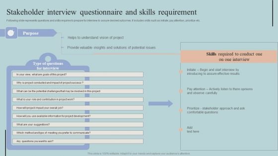 Stakeholder Interview Questionnaire And Skills Requirement Rules PDF