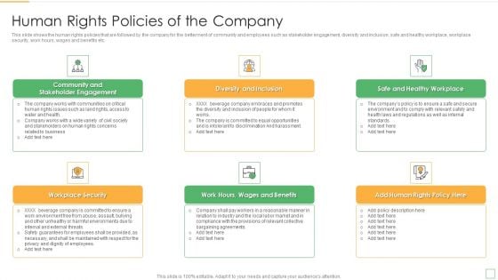 Stakeholder Management Assessment Business Fundamentals Human Rights Policies Of The Company Background PDF