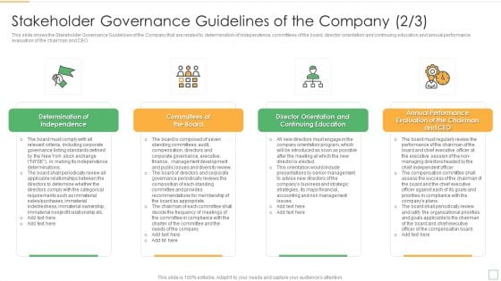 Stakeholder Management Assessment Business Fundamentals Stakeholder Governance Guidelines Board Formats PDF