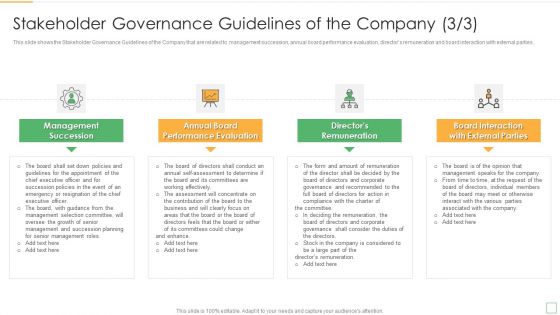 Stakeholder Management Assessment Business Fundamentals Stakeholder Governance Guidelines Policies Rules PDF