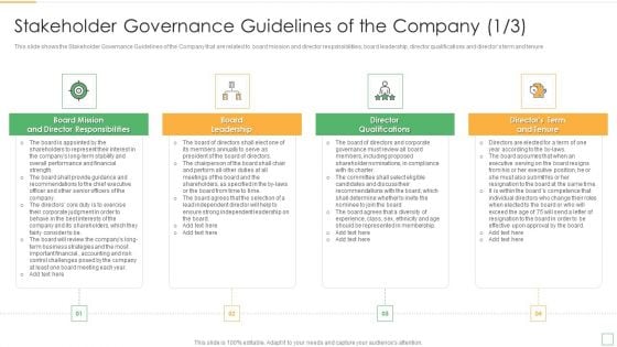 Stakeholder Management Assessment Business Fundamentals Stakeholder Governance Guidelines Template PDF