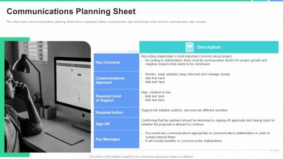 Stakeholders Participation Project Development Process Communications Planning Sheet Rules PDF