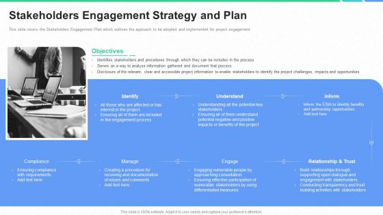 Stakeholders Participation Project Development Process Stakeholders Engagement Strategy And Plan Infographics PDF