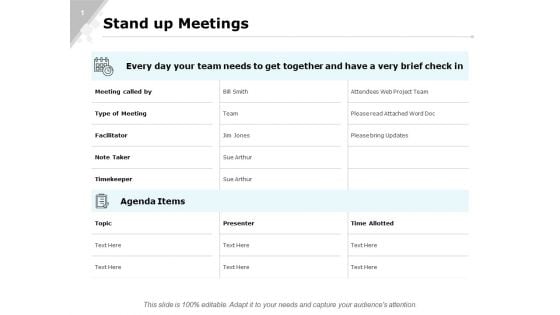 Stand Up Meetings Marketing Ppt PowerPoint Presentation Layouts Portrait