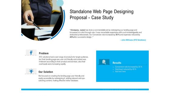 Standalone Web Page Designing Proposal Case Study Designs PDF