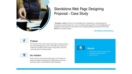 Standalone Web Page Designing Proposal Case Study Designs PDF Standalone Web Page Designing Proposal Case Study Designs PDF