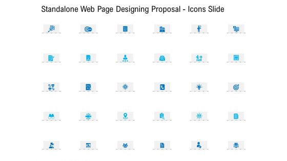 Standalone Web Page Designing Proposal Icons Slide Designs PDF
