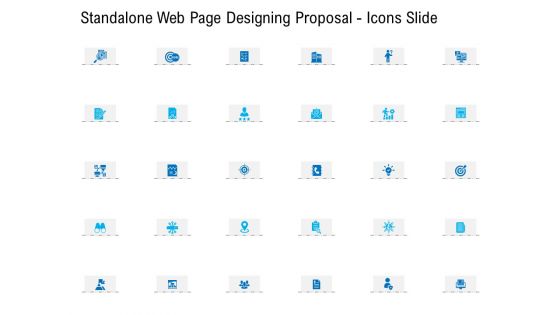 Standalone Web Page Designing Proposal Icons Slide Designs PDF